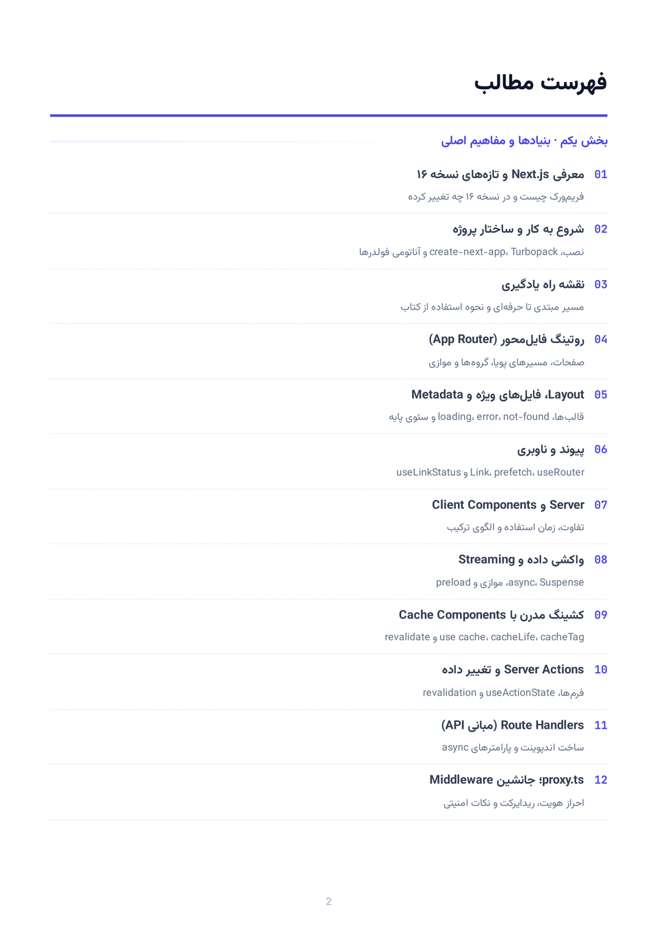 فهرست مطالب